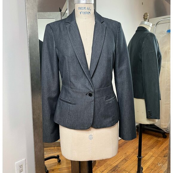 Calvin Klein Blazer Blue (Denim) with front besom pockets, Size 6 - Picture 1 of 5